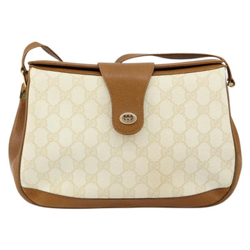 GUCCI GG Supreme Shoulder Bag PVC Beige Gold 116 02 076 Auth BA6563 - 0
