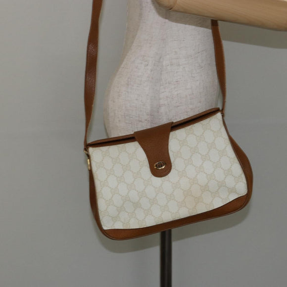 GUCCI GG Supreme Shoulder Bag PVC Beige Gold 116 02 076 Auth BA6563