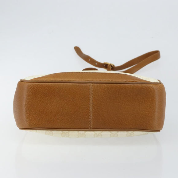 GUCCI GG Supreme Shoulder Bag PVC Beige Gold 116 02 076 Auth BA6563