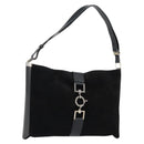 GUCCI Jackie Shoulder Bag Suede Leather Black Silver 001 4052 1669 Auth BA6564-1