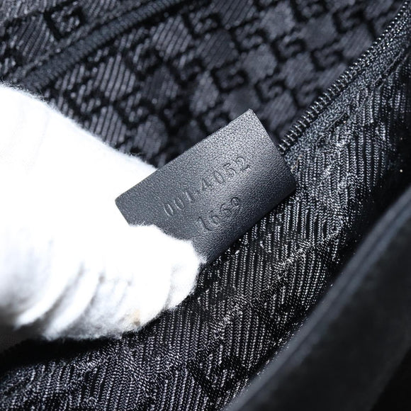 GUCCI Jackie Shoulder Bag Suede Leather Black Silver 001 4052 1669 Auth BA6564