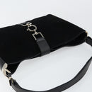 GUCCI Jackie Shoulder Bag Suede Leather Black Silver 001 4052 1669 Auth BA6564-6