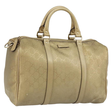 GUCCI GG Implementation Boston Bag PVC Gold 193603 Auth BA6566