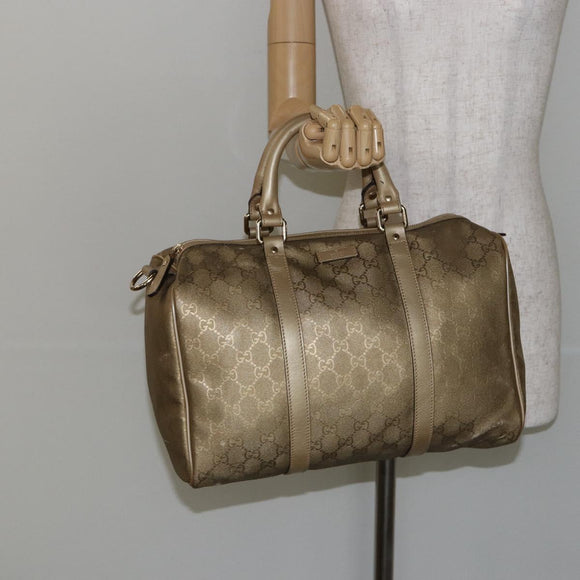 GUCCI GG Implementation Boston Bag PVC Gold 193603 Auth BA6566