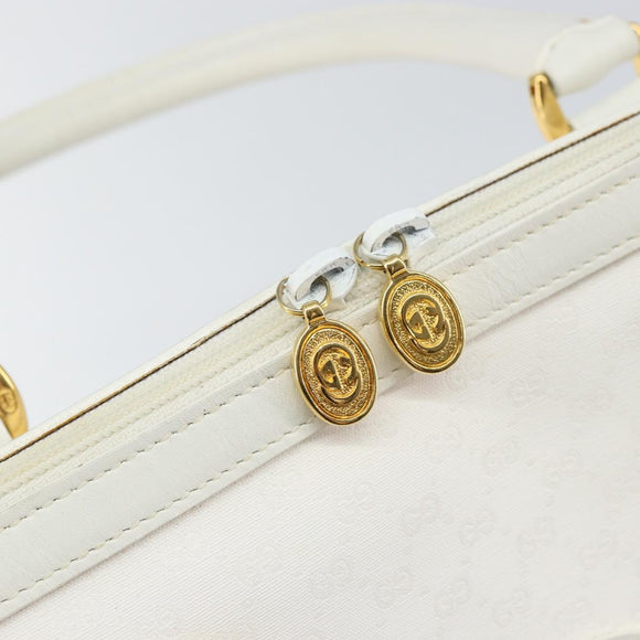 GUCCI Micro GG Supreme Boston Bag PVC 2way White Gold 002 123 0167 Auth BA6571