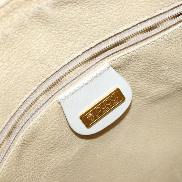 GUCCI Micro GG Supreme Boston Bag PVC 2way White Gold 002 123 0167 Auth BA6571