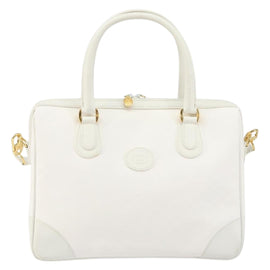 GUCCI Micro GG Supreme Boston Bag PVC 2way White Gold 002 123 0167 Auth BA6571 - 0