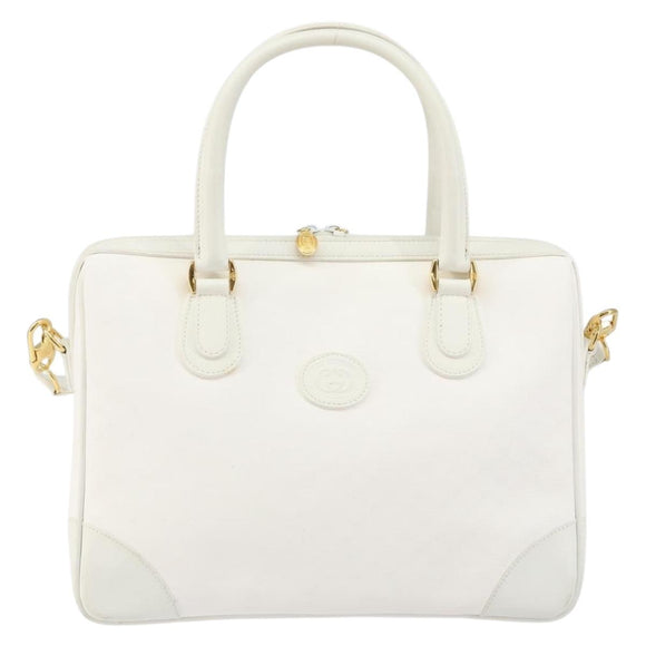 GUCCI Micro GG Supreme Boston Bag PVC 2way White Gold 002 123 0167 Auth BA6571