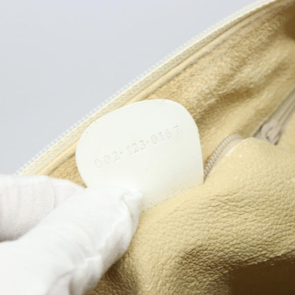 GUCCI Micro GG Supreme Boston Bag PVC 2way White Gold 002 123 0167 Auth BA6571