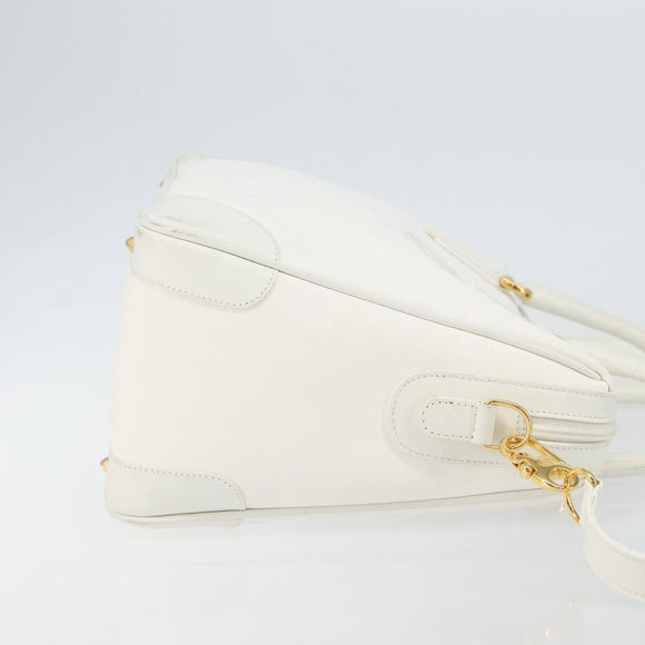 GUCCI Micro GG Supreme Boston Bag PVC 2way White Gold 002 123 0167 Auth BA6571