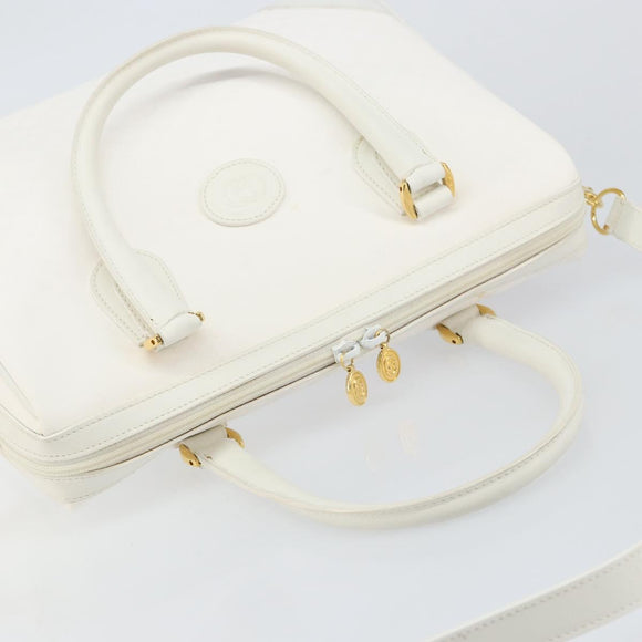 GUCCI Micro GG Supreme Boston Bag PVC 2way White Gold 002 123 0167 Auth BA6571