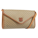 CELINE Macadam Canvas Shoulder Bag PVC Beige Gold Auth BA6573-1