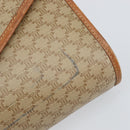 CELINE Macadam Canvas Shoulder Bag PVC Beige Gold Auth BA6573-9