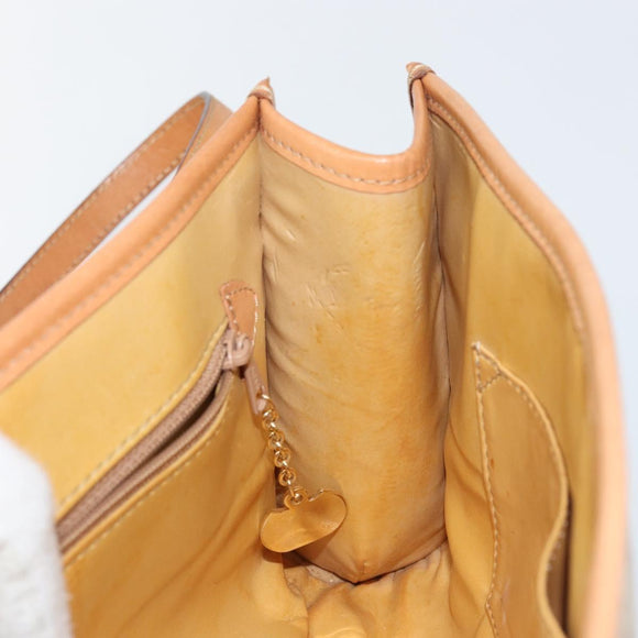 CELINE Macadam Canvas Shoulder Bag PVC Beige Gold Auth BA6573