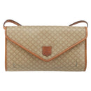 CELINE Macadam Canvas Shoulder Bag PVC Beige Gold Auth BA6573-13