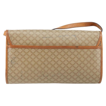 CELINE Macadam Canvas Shoulder Bag PVC Beige Gold Auth BA6573 - 0