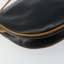 CELINE Shoulder Bag Leather Navy Gold Auth BA6575-16