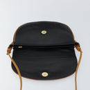 CELINE Shoulder Bag Leather Navy Gold Auth BA6575-18