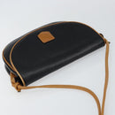 CELINE Shoulder Bag Leather Navy Gold Auth BA6575-6