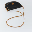 CELINE Shoulder Bag Leather Navy Gold Auth BA6575-7