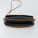 CELINE Shoulder Bag Leather Navy Gold Auth BA6575-5