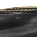 CELINE Trio Shoulder Bag Leather Black Gold Auth BA6576-17