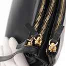 CELINE Trio Shoulder Bag Leather Black Gold Auth BA6576-10