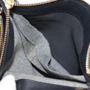 CELINE Trio Shoulder Bag Leather Black Gold Auth BA6576-19