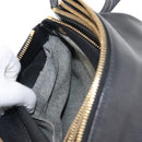 CELINE Trio Shoulder Bag Leather Black Gold Auth BA6576-21