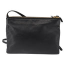 CELINE Trio Shoulder Bag Leather Black Gold Auth BA6576-2