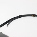 CELINE Trio Shoulder Bag Leather Black Gold Auth BA6576-8