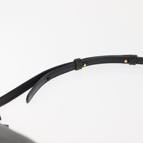 CELINE Trio Shoulder Bag Leather Black Gold Auth BA6576