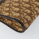 Christian Dior Trotter Canvas Shoulder Bag Brown Gold Auth BA6578-14