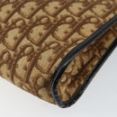 Christian Dior Trotter Canvas Shoulder Bag Brown Gold Auth BA6578-15