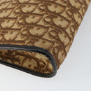 Christian Dior Trotter Canvas Shoulder Bag Brown Gold Auth BA6578-16