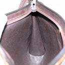Christian Dior Trotter Canvas Shoulder Bag Brown Gold Auth BA6578-18