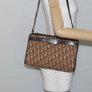 Christian Dior Trotter Canvas Shoulder Bag Brown Gold Auth BA6578-20