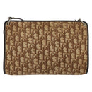 Christian Dior Trotter Canvas Shoulder Bag Brown Gold Auth BA6578-2