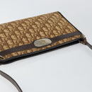 Christian Dior Trotter Canvas Shoulder Bag Brown Gold Auth BA6578-6