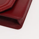 Christian Dior Shoulder Bag Leather Red Gold Auth BA6579-10