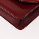 Christian Dior Shoulder Bag Leather Red Gold Auth BA6579-11