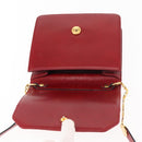 Christian Dior Shoulder Bag Leather Red Gold Auth BA6579-15