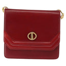 Christian Dior Shoulder Bag Leather Red Gold Auth BA6579-2