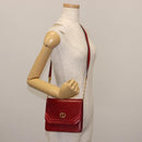 Christian Dior Shoulder Bag Leather Red Gold Auth BA6579-21