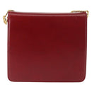 Christian Dior Shoulder Bag Leather Red Gold Auth BA6579-3