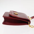 Christian Dior Shoulder Bag Leather Red Gold Auth BA6579-4