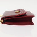 Christian Dior Shoulder Bag Leather Red Gold Auth BA6579-5