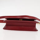 Christian Dior Shoulder Bag Leather Red Gold Auth BA6579-9