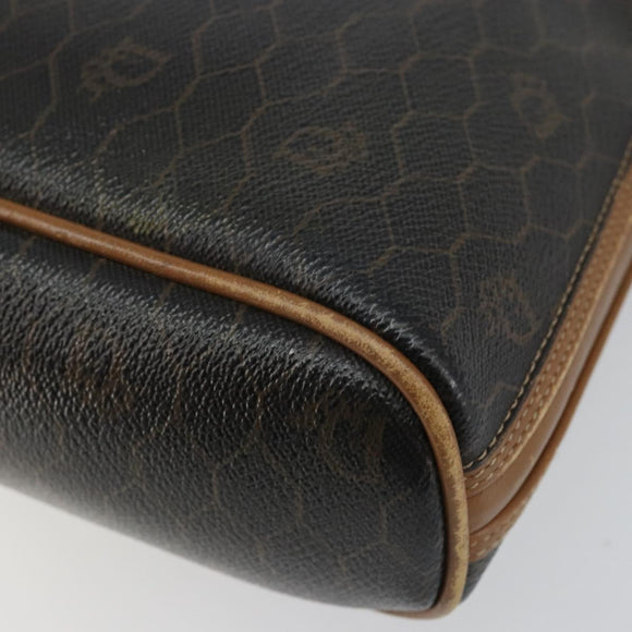 Christian Dior Honeycomb Canvas Hand Bag PVC Black Auth BA6581