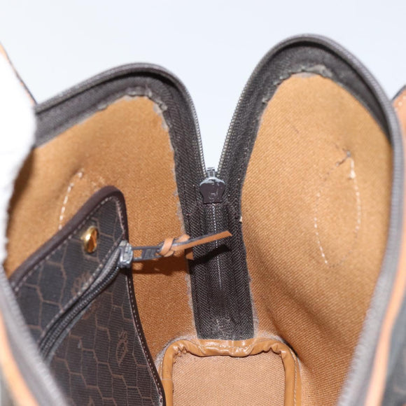 Christian Dior Honeycomb Canvas Hand Bag PVC Black Auth BA6581